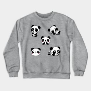 Cute And Playful Panda Sticker Pack Crewneck Sweatshirt